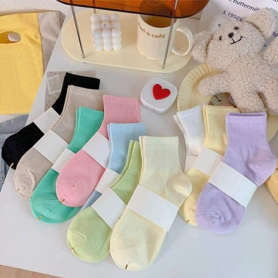 Personalized Knit Crew Women Letter Cotton Fashion Colorful Funny Custom Pattern Korean Cute Sheer Socks Women