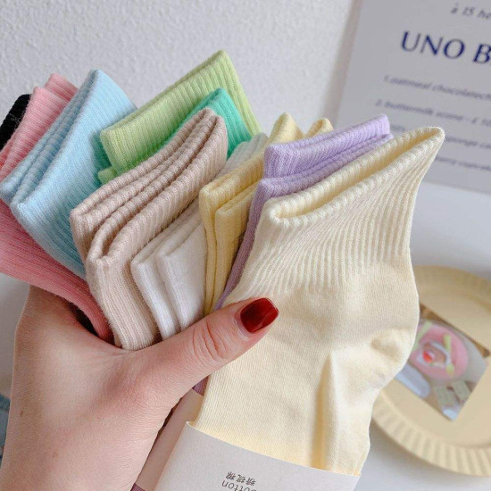 Personalized Knit Crew Women Letter Cotton Fashion Colorful Funny Custom Pattern Korean Cute Sheer Socks Women