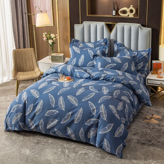 100% Cotton Leaf Printed Sateen 300TC Bedding Set  Duvet Cover Set Oekotex Bedsheet Set