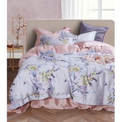 أطقم مفروشات فاخرة جديدة مصنوعة من قماش التنسل والليوسيل العضوي 100% بتصميمات زهور من لينزينج منتجات رائجة للبيع