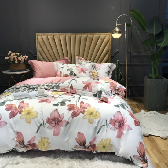 Luxury Bed Cover Bedding Set  Bed Linen Reactive Printing 100% Cotton 300 Thread Count Comforter Set