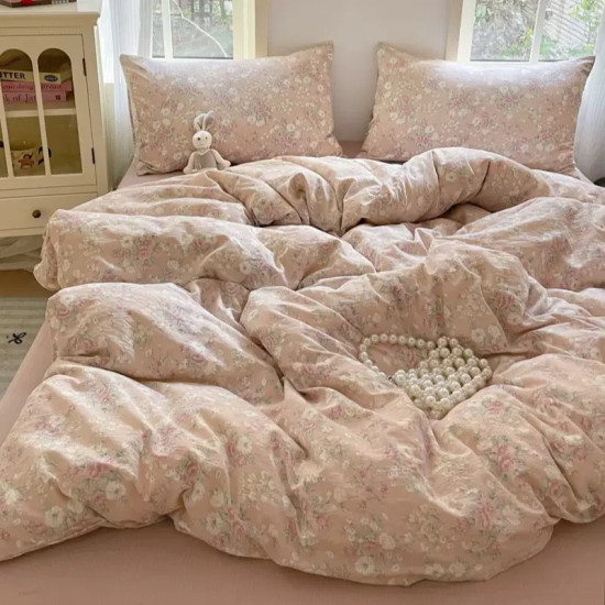 100%Double-layered Cotton Gauze Printing Design Bedsheet Set Bedding Set