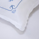 Pure 100% Cotton Bedsheet Set, White Three-Piece Blue Floral Embroidery with Delicate Perforation, Soft Luxury Bed Linen