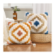Home Decorative Boho Geometric Tufted Embroidery Cotton Tassels Throw Pillow Case Cushion Covers for Sofa