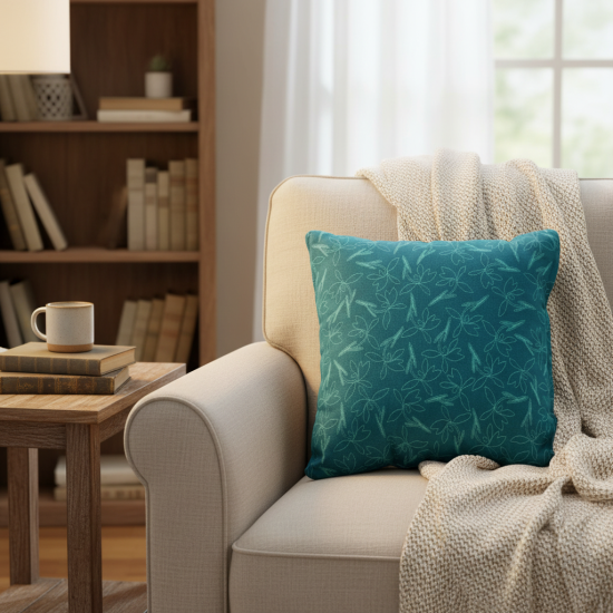 Decorative Throw Pillow, Plush Soft Fluffy Insert with Elegant Printed Pattern, for Sofa Bedroom Home Decor