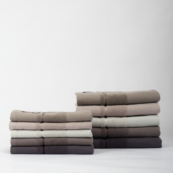 Kapers 2-Piece Lightweight Waffle and Terry Fabric Bath Towel Set Including Face and Bath Towels with Durable Comfort