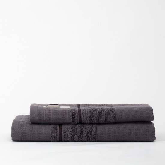 Kapers 2-Piece Lightweight Waffle and Terry Fabric Bath Towel Set Including Face and Bath Towels with Durable Comfort