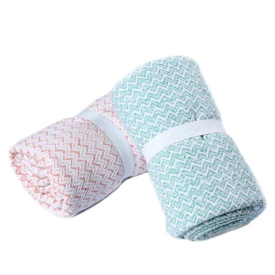 مناشف حمام كبيرة مموجة عالية الجودة من الألياف الدقيقة الماصة بنمط جاكار ناعم
