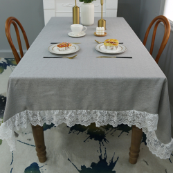 Modern Woven Polyester/Cotton Square 6ft Tablecloth Oilproof Home Coffee Table Cover New Lace Cloth 