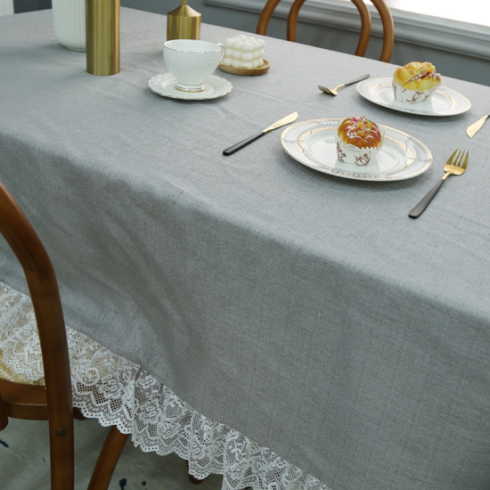 مفرش طاولة مربع عصري منسوج من البوليستر/القطن بطول 6 أقدام، مقاوم للزيت، غطاء طاولة قهوة منزلي قماش دانتيل جديد