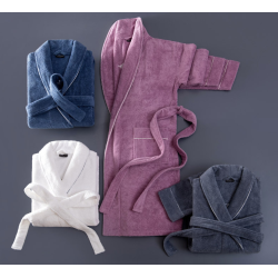 أرواب قطنية فاخرة للأزواج طقم سبا للنوم للرجال والنساء بشعار مخصص مصنوعة من القطن الخالص 100%