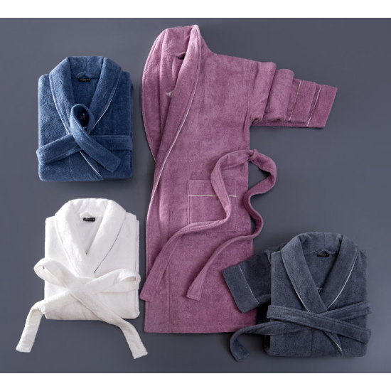 أرواب قطنية فاخرة للأزواج طقم سبا للنوم للرجال والنساء بشعار مخصص مصنوعة من القطن الخالص 100%