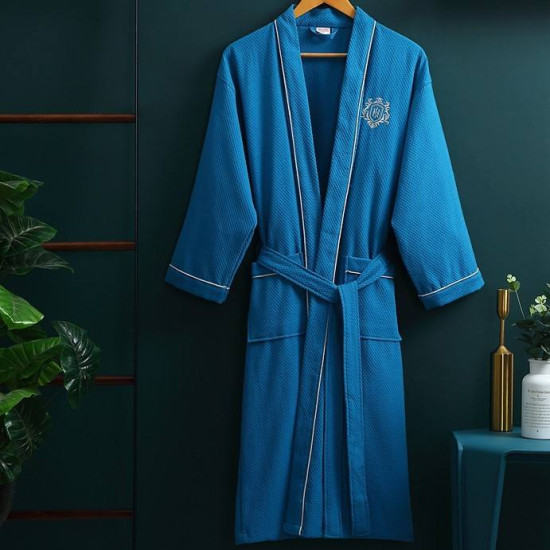 روب حمام فاخر للجنسين ناعم ودافئ ومريح وثقيل الوزن بنمط الوافل مناسب للنساء والرجال